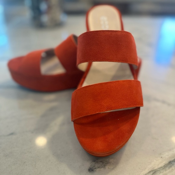 Ecco Suede Platform Sandals slide on size US9 EU 40 - Picture 2 of 7